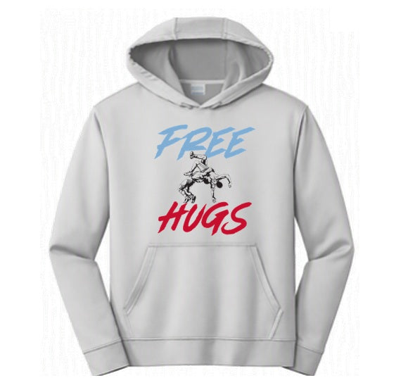 Free Hugs - Grey Dry Fit Hoodie
