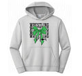 Wrestling Mom - Green - Grey Dry Fit Hoodie
