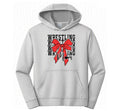 Wrestling Mom - Red - Grey Dry Fit Hoodie