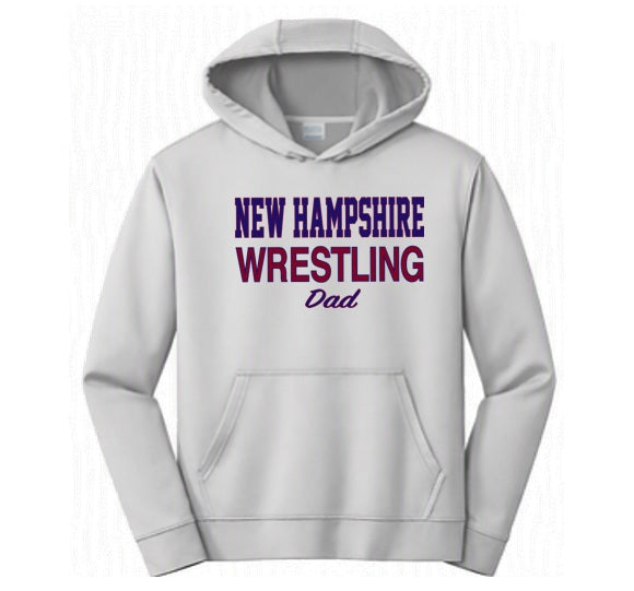 New Hampshire Wrestling - Dad - Grey Dry Fit Hoodie