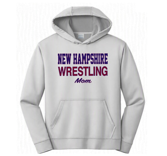 New Hampshire Wrestling - Mom - Grey Dry Fit Hoodie