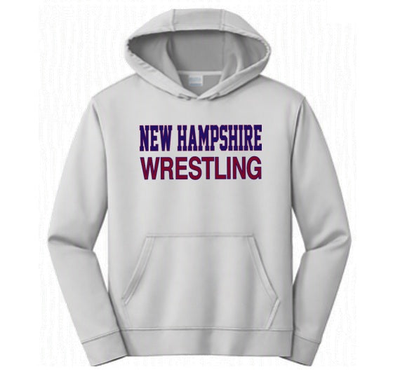 New Hampshire Wrestling - Grey Dry Fit Hoodie
