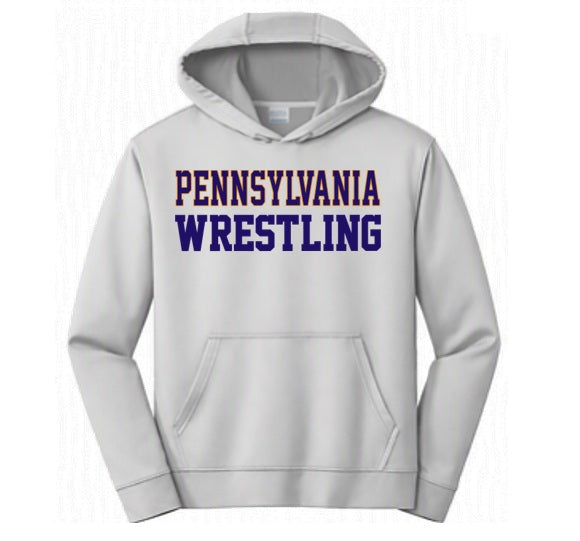 Pennsylvania Wrestling - Grey Dry Fit Hoodie