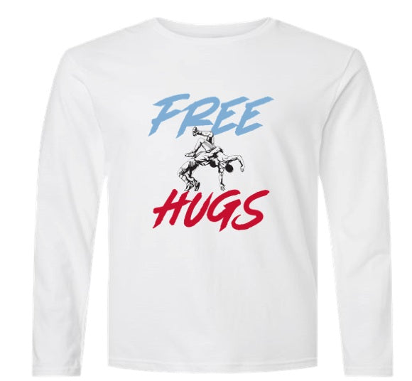 Free Hugs Wrestling - Grey Dry Fit Long Sleeve Shirt