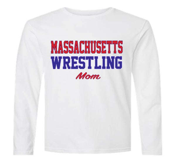 Massachusetts Wrestling Mom - Grey Dry Fit Long Sleeve Shirt