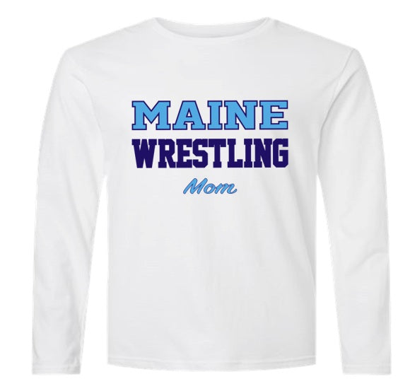 Maine Wrestling Mom - Grey Dry Fit Long Sleeve Shirt
