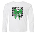 Wrestling Mom - Green - Grey Dry Fit Long Sleeve Shirt