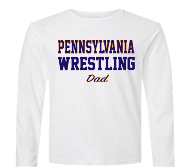 Pennsylvania Wrestling Dad - Grey Dry Fit Long Sleeve Shirt