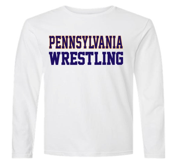 Pennsylvania Wrestling - Grey Dry Fit Long Sleeve Shirt