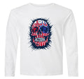 USA Wrestling Skull - Grey Dry Fit Long Sleeve Shirt