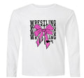 Wrestling Mom - Pink - Grey Dry Fit Long Sleeve Shirt