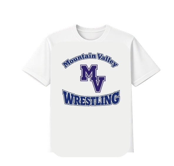 MV Short Sleeve Dry Fit T-Shirt - Silver with MV Logo