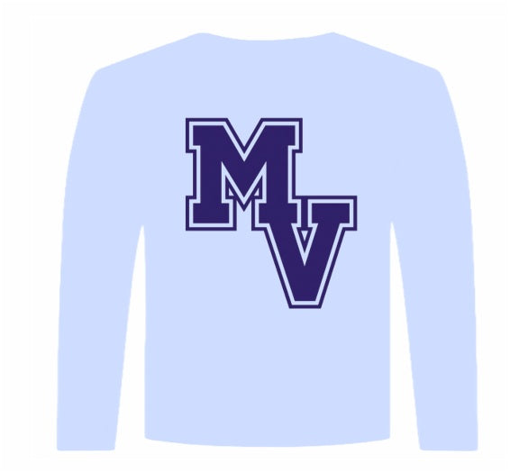 MV Long Sleeve Dry Fit Shirt - Blue with MV