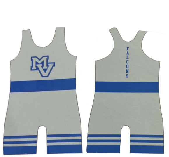 MV Singlet - Silver & Blue