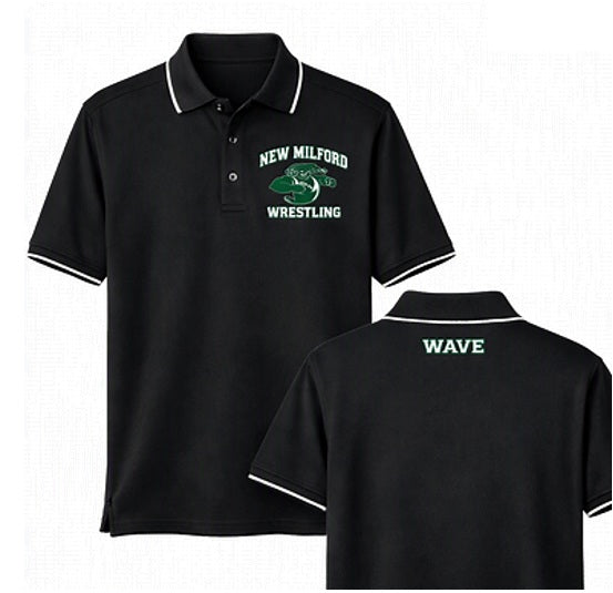 Black Collared Golf Shirt - New Milford Wrestling