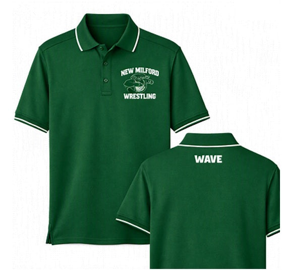 Green Collared Golf Shirt - New Milford Wrestling