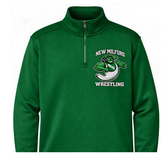 Green Quarter Zip - New Milford Wrestling