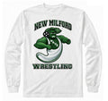 White Long Sleeve Cotton Shirt - New Milford Wrestling