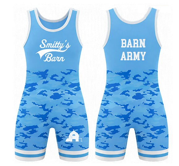 *Girl's Cut - Smitty's Baby Blue Camo Singlet