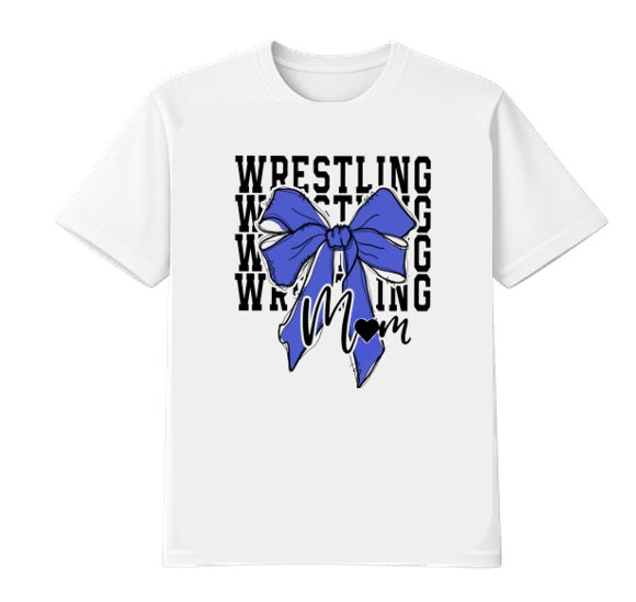 Wrestling Mom - Blue - T-Shirt