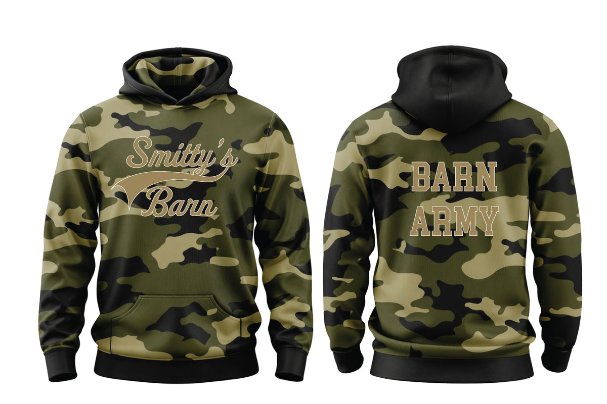 Barn Army Camo Cotton Hooded Sweatshirt